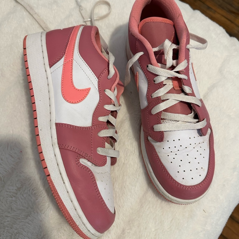 Nike Women's Coral and White Sneakers